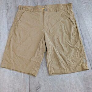 Eddie Bauer Shorts Mens 36 Tan Travex Flexion Amphib Hybrid Chino Hiking Outdoor